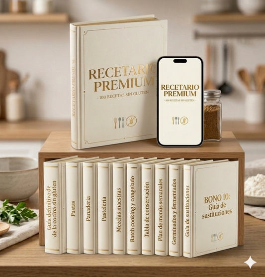 Recetario premium: Más de 100 recetas sin gluten